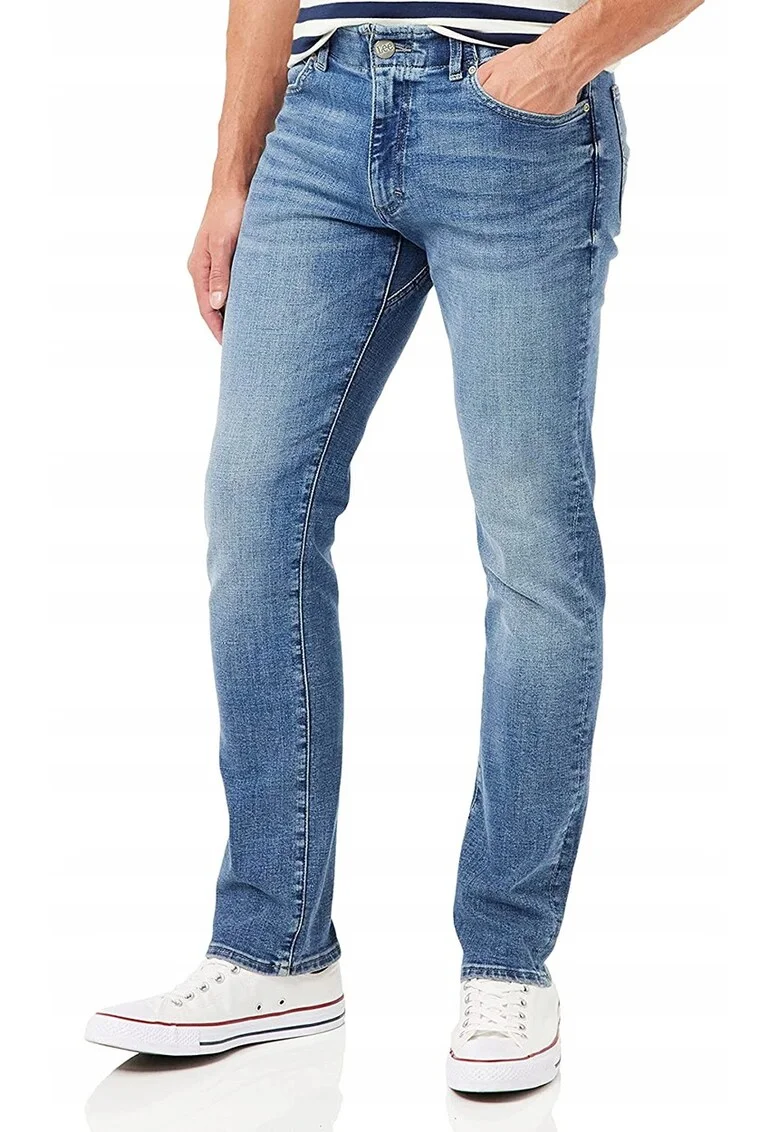 Blugi de barbati  straight fit, confortabili, albastru, bumbac