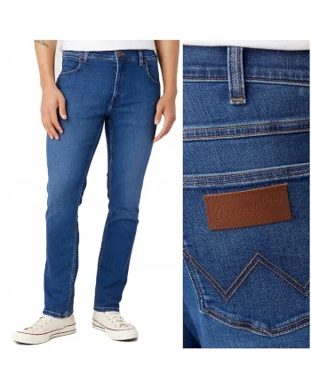 Blugi Barbati,  Greensboro, Straight Fit, Talie Medie, 5 Buzunare, Fermoar, Lungi, Bumbac, W31-L34 US, Albastru