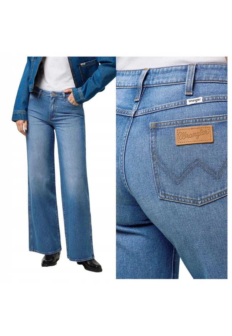 Blugi Dama,  World Wide 661, Flared Jeans, Talie Medie, 5 Buzunare, Fermoar, Lungi, Bumbac, W27-L32 US, Albastru