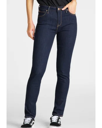 Blugi de dama  ELLY slim, albastru, bumbac, talie medie