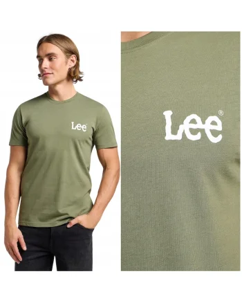 MEDIUM WOBBLY LEE TEE tricou bumbac verde olive cu logo M