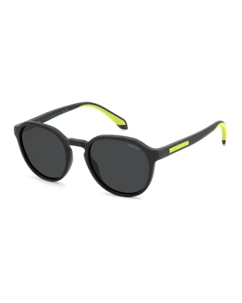 Ochelari de soare patrati cu lentile polarizate, Negru/Verde lime