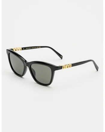 Ochelari de soare cat-eye cu logo metalic, Auriu/Negru