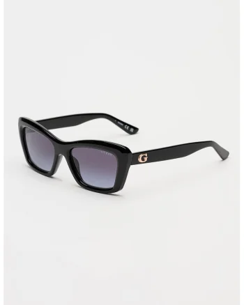 Ochelari de soare patrati cu model uni, Negru