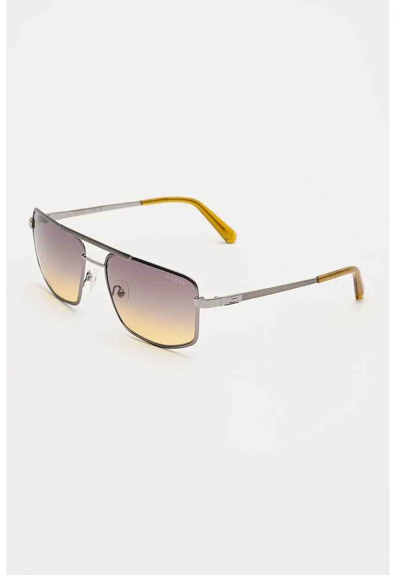 Ochelari de soare aviator patrati cu lentile polarizate, Argintiu
