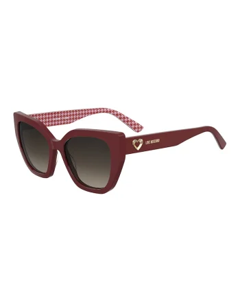 Ochelari de soare cat-eye cu logo, Rosu/Auriu