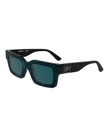 Ochelari de soare dreptunghiulari cu logo si model unisex, Negru/Albastru
