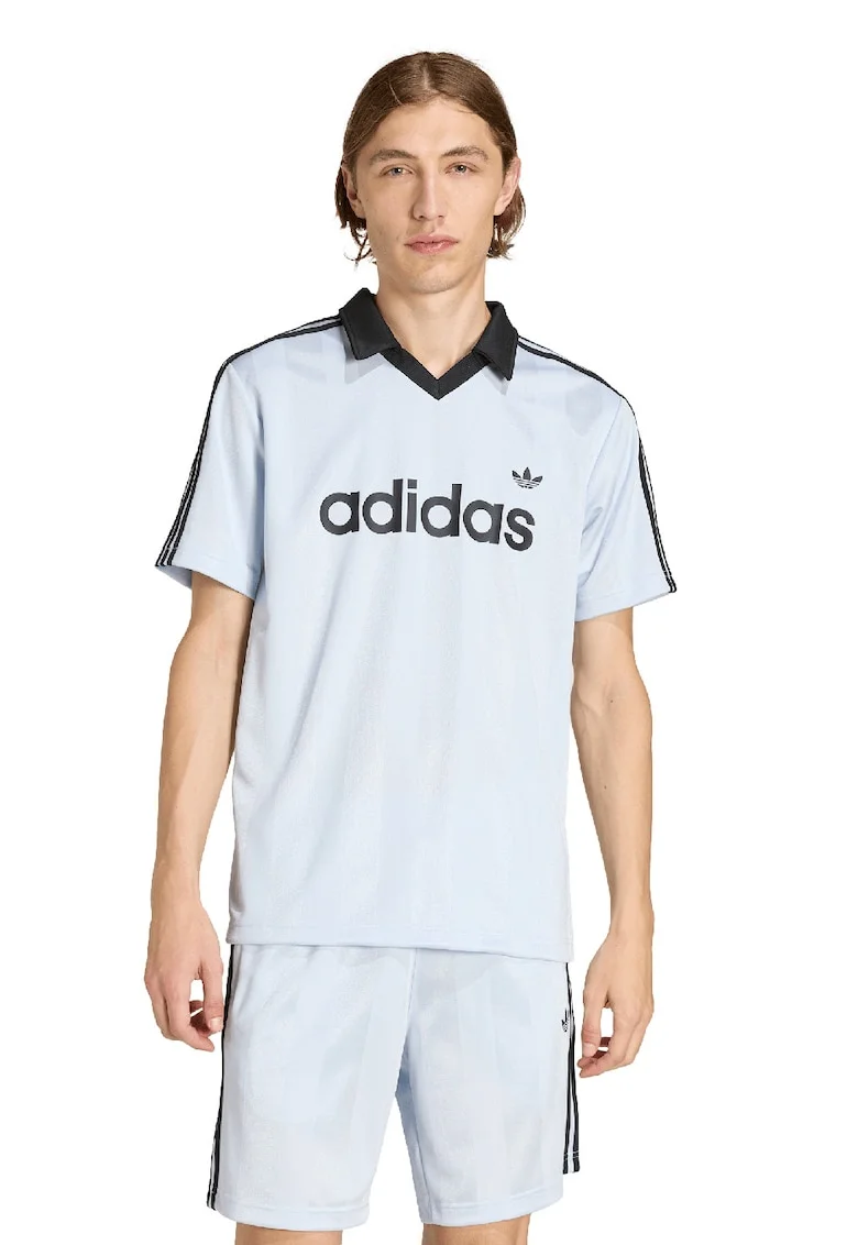 Tricou polo cu logo, Negru/Albastru lavanda
