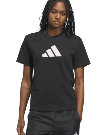 Tricou din bumbac cu decolteu la baza gatului si imprimeu logo Gingham, Negru