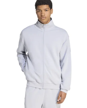 Bluza de trening cu guler inalt si fermoar, Gri cenusiu