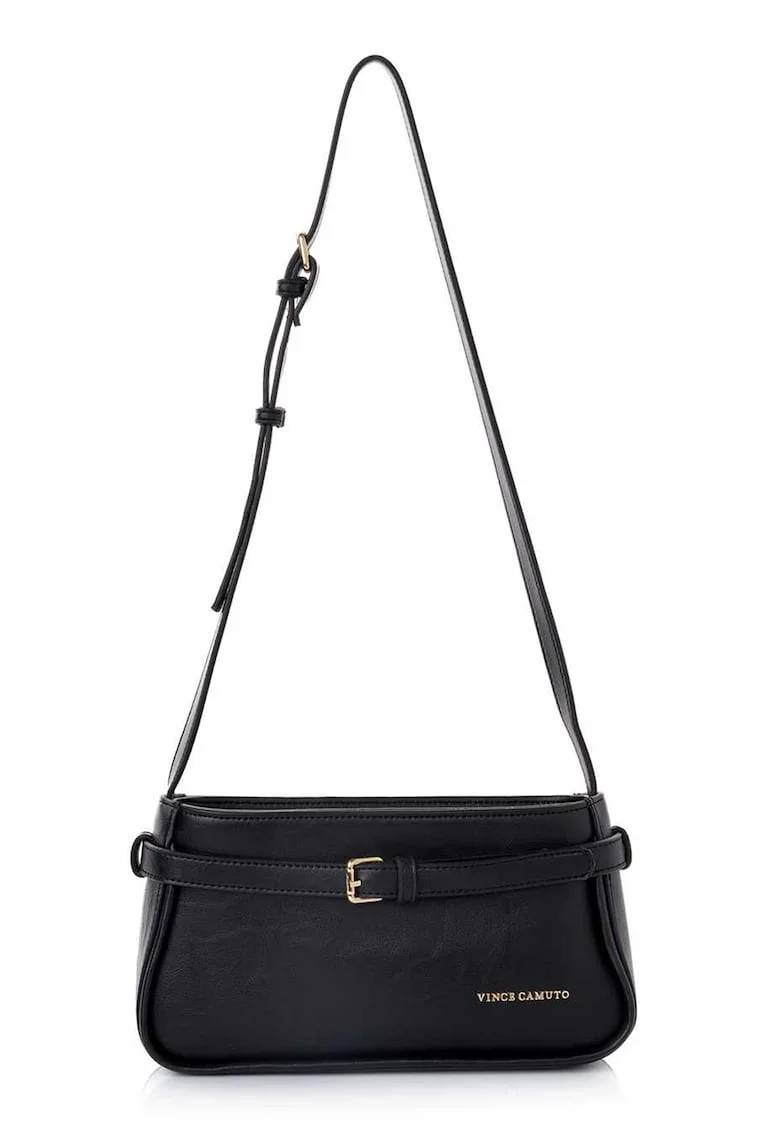 Geanta din piele cu fermoardwqfwq, Negru, 14 x 25 x 6.5 CM