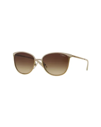 Ochelari de soare cat-eye, 49854, Auriu/Maro nisip