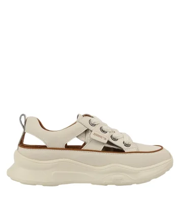 Pantofi sport  alb din piele naturala, Alb