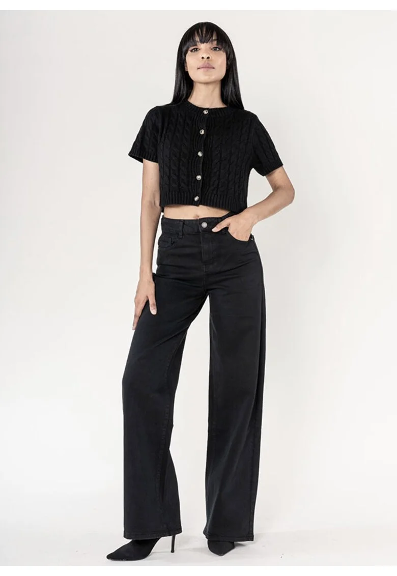 Pantaloni negri Evazati  B-J251-1 M9 11679, Negru