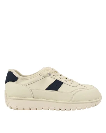 Pantofi sport, dama,  KM5503 alb-albastru, piele naturala Piele naturala, Crem