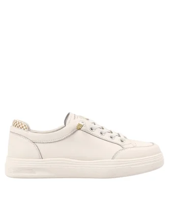 Pantofi sport, dama,  229980 alb-crem, piele naturala, Crem