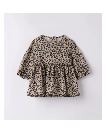 Rochie animal print pentru bebe fetite,  3.7749TI23, Bej/Albastru