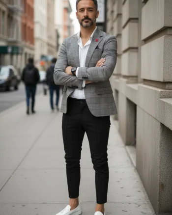 Sacou barbati slim fit in carouri 10198 P19-4.2