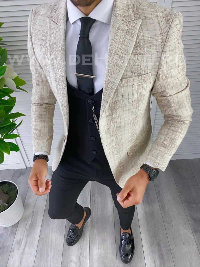 Sacou barbati in carouri slim fit B5579  P19-4.3