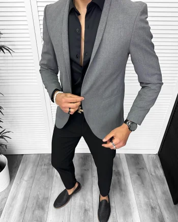 Sacou barbati slim fit gri CK023 P18-4.1
