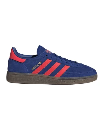 Pantofi din piele si piele intoarsa pentru handbal Spezial, Rosu/Albastru inchis