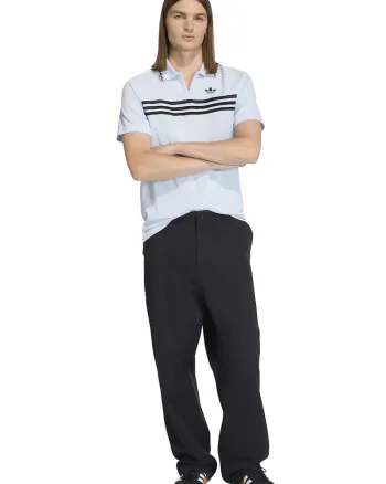 Tricou polo cu detalii brodate, Negru/Albastru glaciar