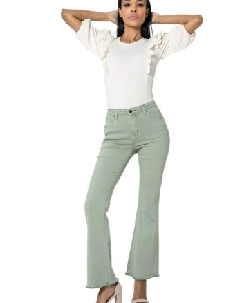 Pantaloni verzi Evazati  J230-22 M7 19879, Verde
