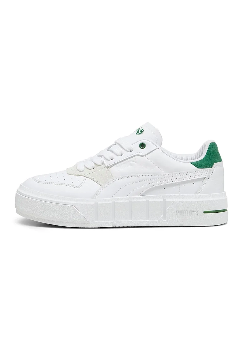 Pantofi sport de piele ecologica si piele Cali Court Match, Alb/Verde
