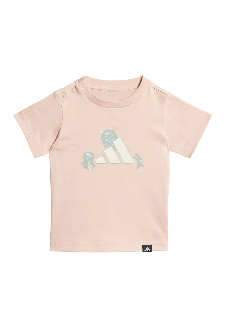 Tricou de bumbac cu imprimeu Tirons, Piersica