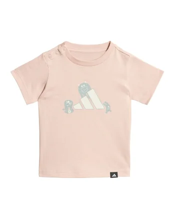 Tricou de bumbac cu imprimeu Tirons, Piersica