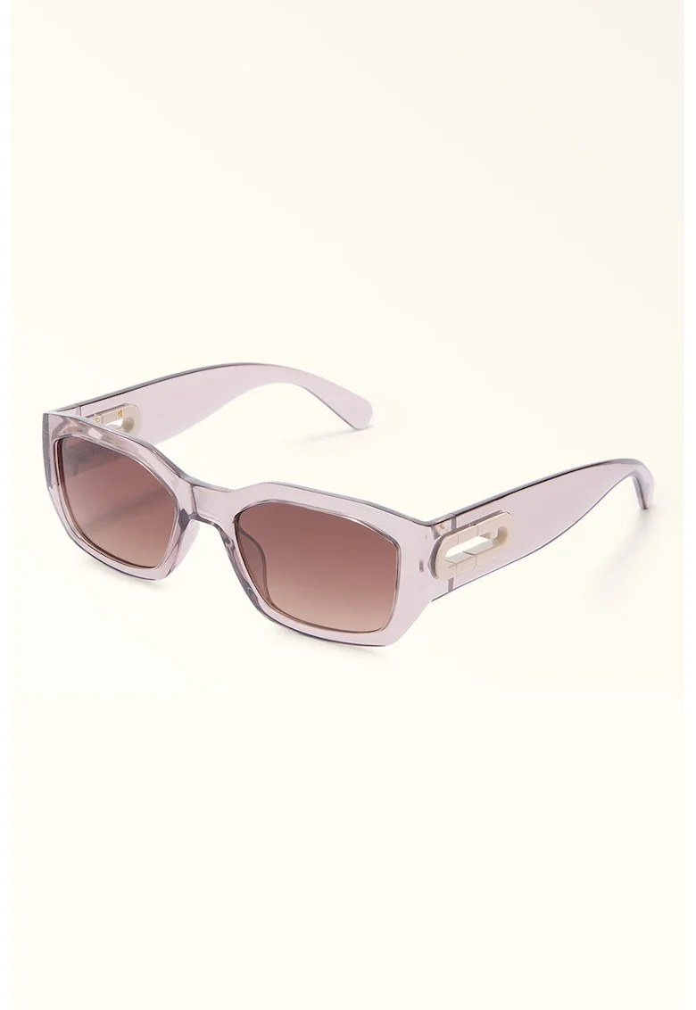 Ochelari de soare dreptunghiulari, Auriu/Roz pastel