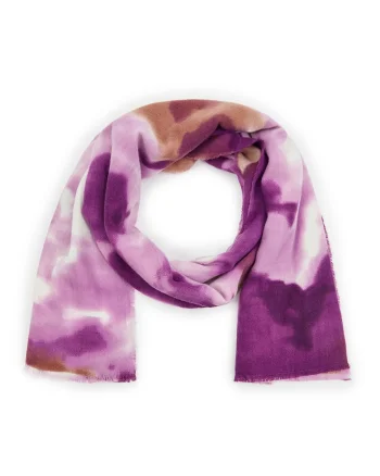 Fular cu model, Alb/Violet
