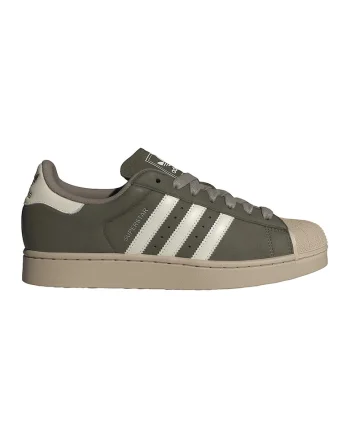 Tenisi Superstar II de piele intoarsa, Alb murdar/Verde feriga/Bej deschis
