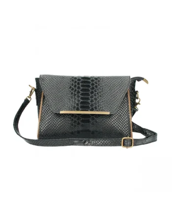 Geanta dama Nita GT696, piele naturala, negru