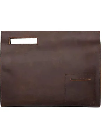 Servieta unisex, Adalbert GT3106, piele naturala, Maro inchis