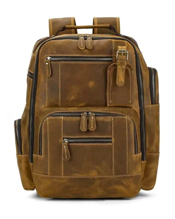 Rucsac pentru barbati, Eiran GT3335, piele naturala, Cognac