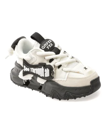 Pantofi sport GRYXX alb-negru, 351216, din material textil