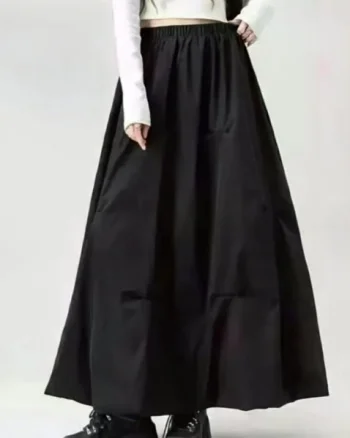 Fusta lunga gogosar ampla, neagra