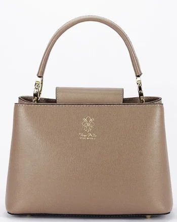 Geanta taupe inchis din piele naturala 8950 119