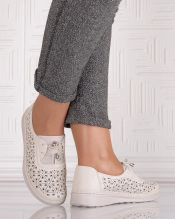 Pantofi casual Bej dama din Piele Ecologica Sorata
