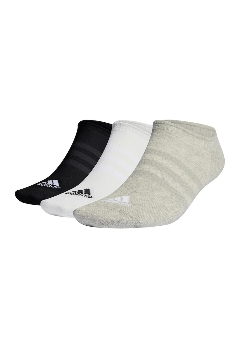 Set de sosete pana la glezna, unisex - 3 perechi, Alb/Negru/Maro nisip