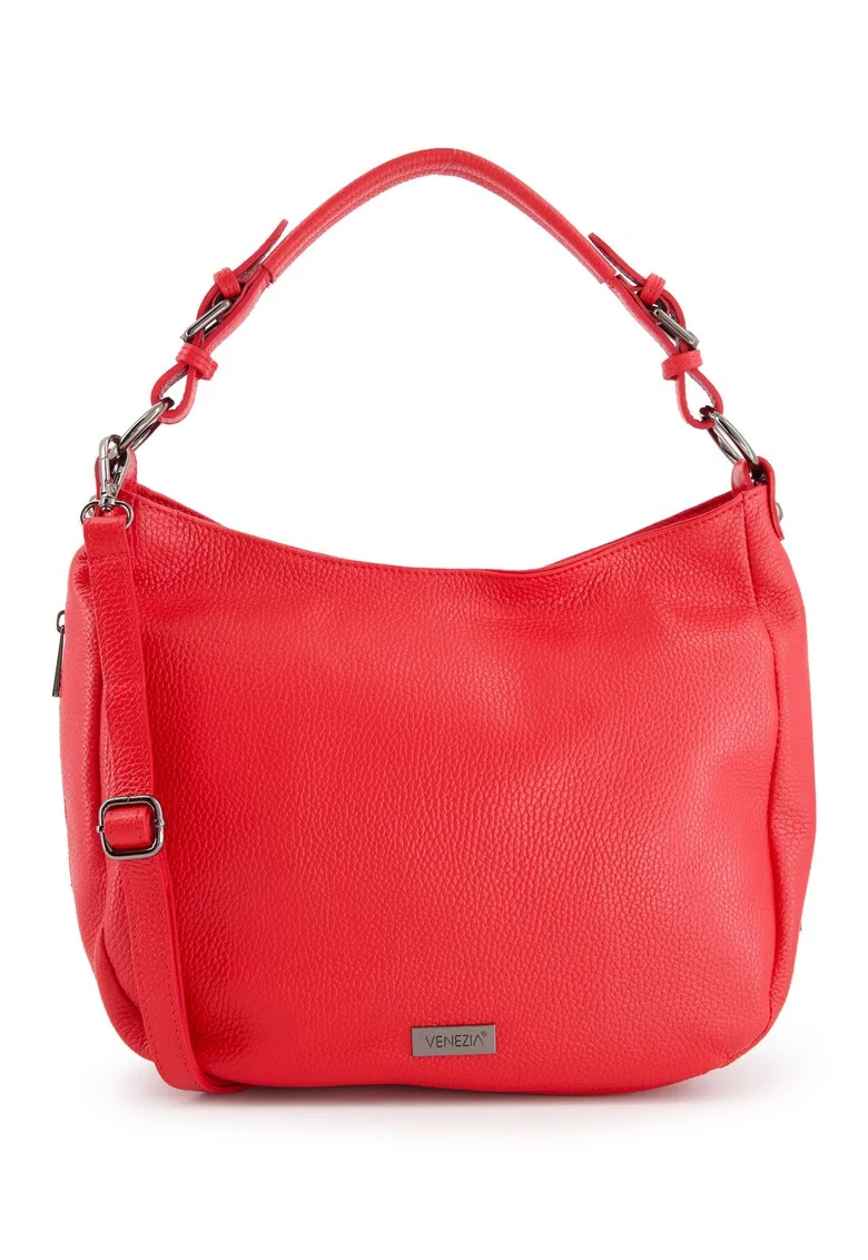 Geanta de umar,  piele naturala, rosie, 28x33x10cm, 3 buzunare exterioare, 2 buzunare interioare