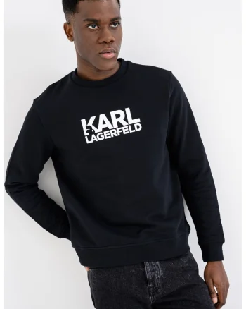 Bluza de trening cu imprimeu logo si decolteu la baza gatului