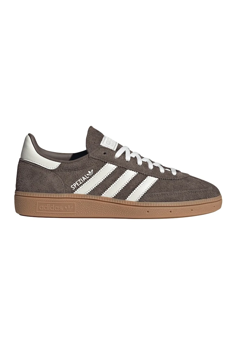 Pantofi sport din piele si piele intoarsa Handball Spezial, Alb/Maro inchis