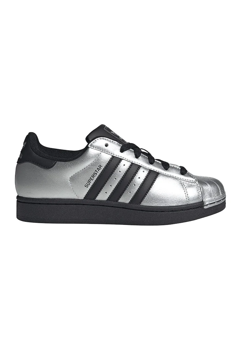 Pantofi sport Superstar II din piele, Negru/Argintiu