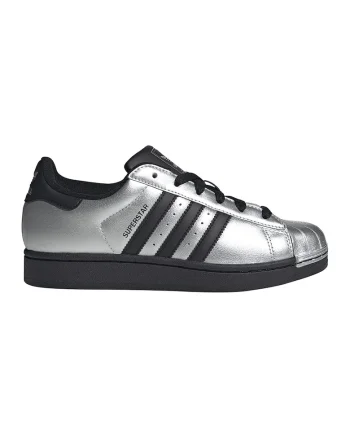 Pantofi sport Superstar II din piele, Negru/Argintiu