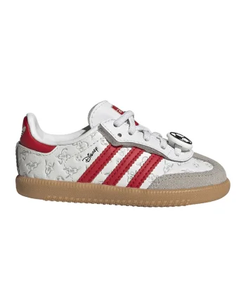 Pantofi sport din piele cu logo Samba, Rosu/Alb