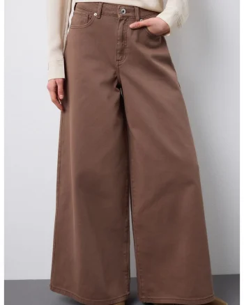 Pantaloni Denim Evazati  de dama 003570704, Maro