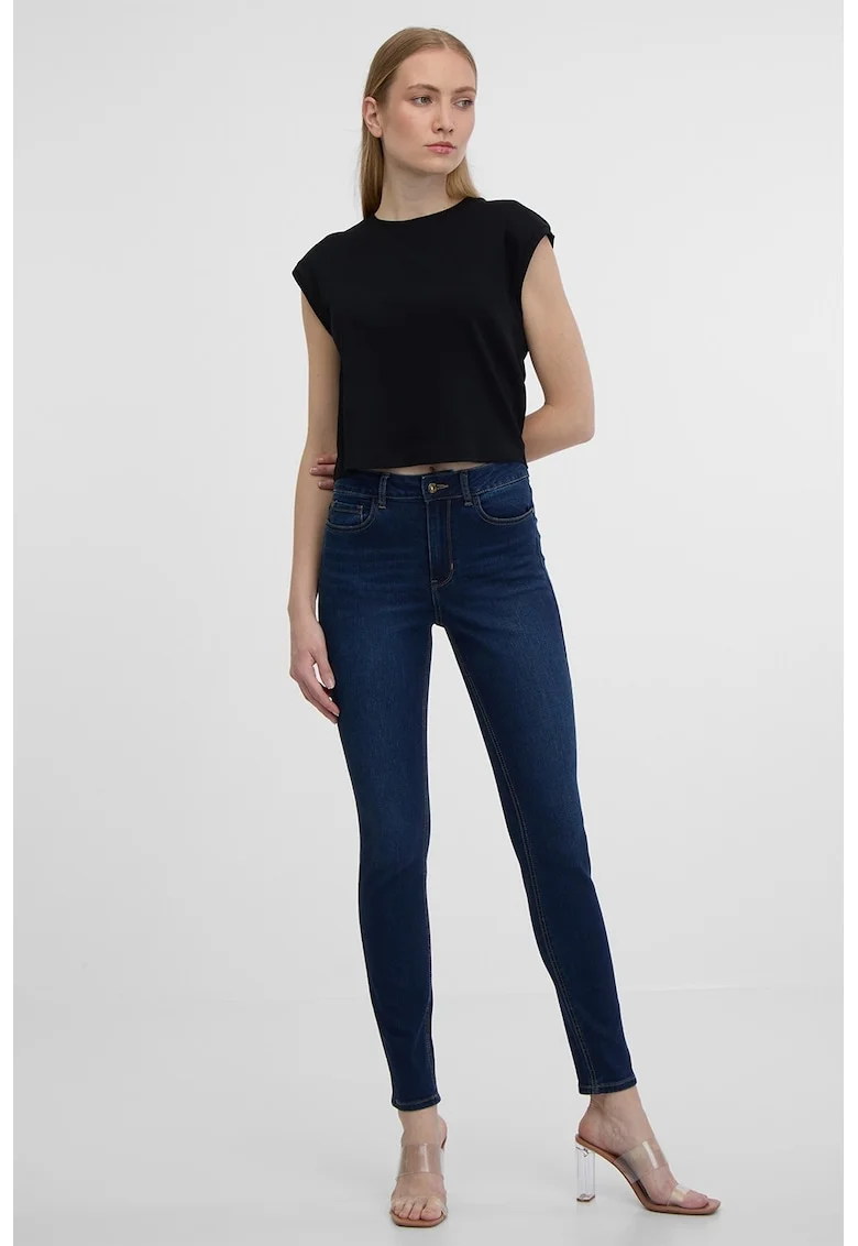 Blugi skinny cu talie inalta, Albastru ultramarin