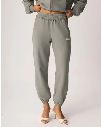 LAZE Pantaloni sport dama din bumbac verde casual confortabili, Verde